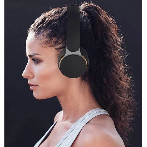 Bluetooth Wireless Headphones With A Strong Battery - Black, grey & blue - alternate view